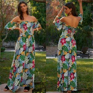 Tropical Floral Maxi Dress